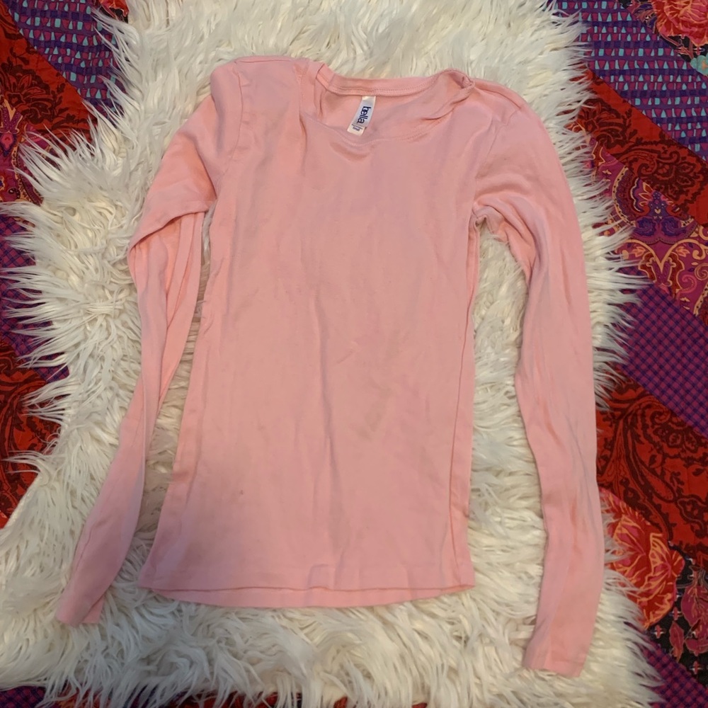 Pink long sleeve shirt plain